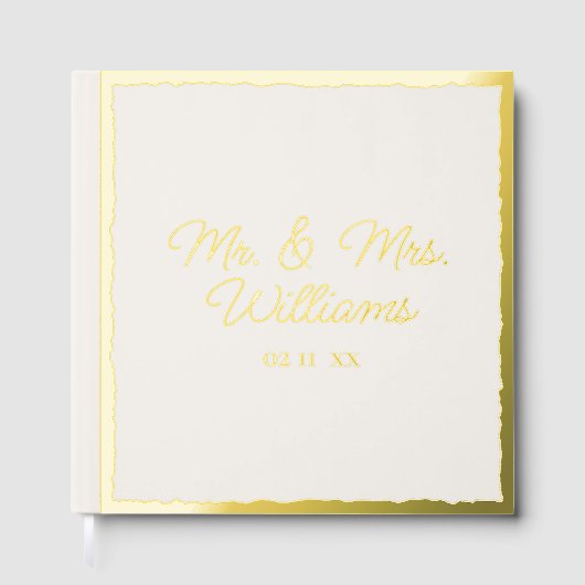 Tot in eeuwigheid Mr Mrs. | Luxe Gold Edge Ecru br Gastenboek (Voorkant)