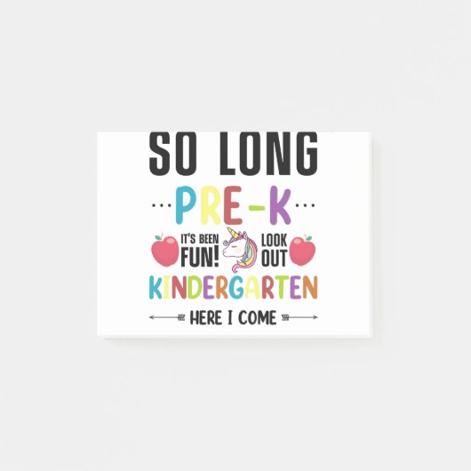 Tot is het zover, kleuterschool hier kom ik Voor-k Post-it® Notes (Voorkant)