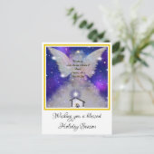 Tot je het kerstbericht krijgt engel en baby. feestdagenkaart (Staand voorkant)