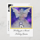 Tot je het kerstbericht krijgt engel en baby. feestdagenkaart (Voorkant / Achterkant)