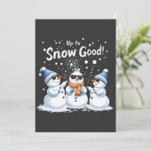 Tot Kerstmis Sneeuw Goed Grappige Sneeuwman Kaart (Staand voorkant)