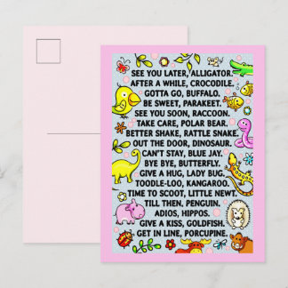 Tot Later Alle Krokodil Plezier Dier Vaarwel Gedic Briefkaart