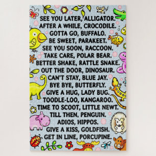 Tot Later Allemaal Krokodil Leuk Dier Vaarwel Gedi Legpuzzel