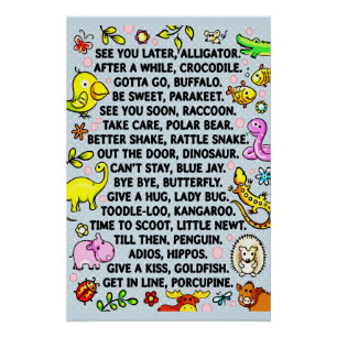 Tot Later Allemaal Krokodil Leuk Dier Vaarwel Gedi Perfect Poster