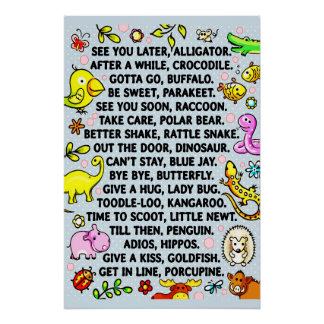 Tot Later Allemaal Krokodil Leuk Dier Vaarwel Gedi Perfect Poster