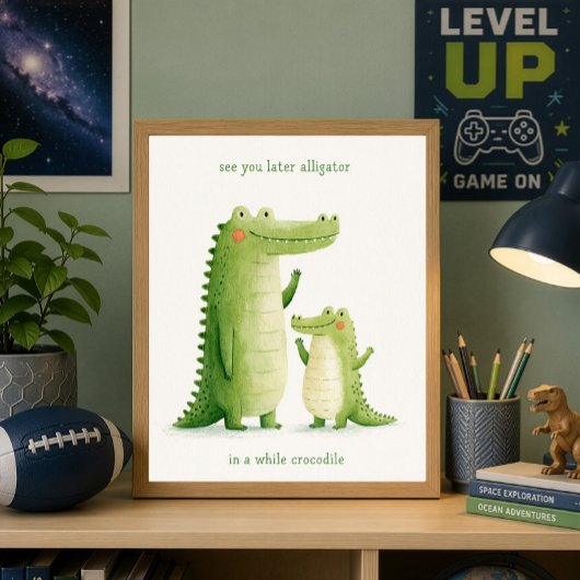 Tot Later Alligator Schattige Krokodil Poster