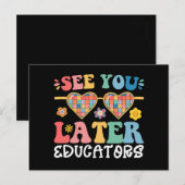 Tot later leraren Groovy Laatste dag van school Briefkaart (Voorkant / Achterkant)