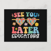 Tot later leraren Groovy Laatste dag van school Briefkaart (Voorkant)