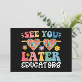 Tot later leraren Groovy Laatste dag van school Kaart (Staand voorkant)