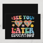 Tot later leraren Groovy Laatste dag van school Kaart (Voorkant / Achterkant)