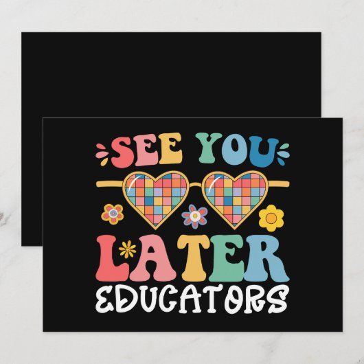 Tot later leraren Groovy Laatste dag van school Kaart (Voorkant / Achterkant)