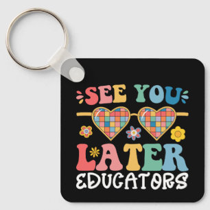 Tot Later Opvoeders Groovy Laatste Dag Van School Sleutelhanger