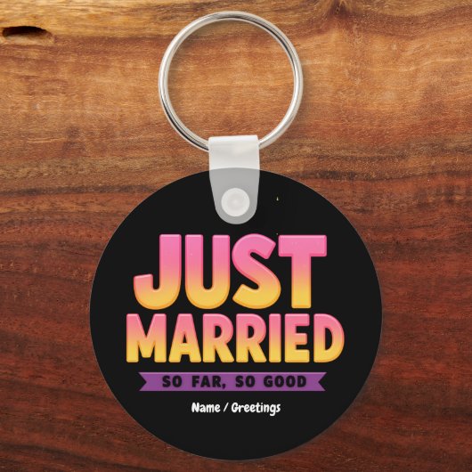 Tot nu toe getrouwd, zo'n goed Pas getrouwd stel Sleutelhanger (Voorkant)