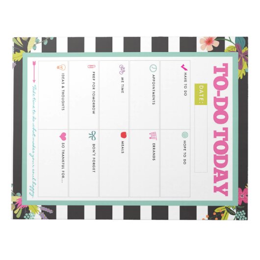 Tot nu toe - Notitieblok met zwarte en witte stree (Voorkant)