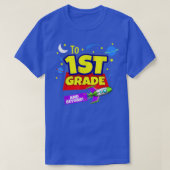Tot oneindig en verder dan naar school eerste graa t-shirt (Design voorkant)