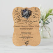 Tot ons dood, Deel Floral Skull Wedding Kaart (Staand voorkant)