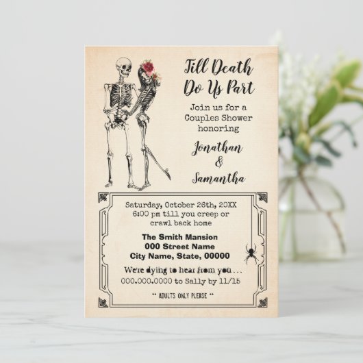 Tot onze dood delen we halloween koppels onder de  kaart (Staand voorkant)