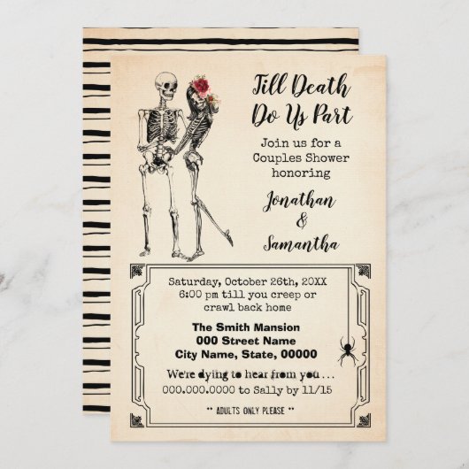 Tot onze dood delen we halloween koppels onder de  kaart (Voorkant / Achterkant)