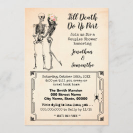 Tot onze dood delen we koppels met halloween douch kaart