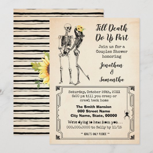 Tot onze dood delen we koppels onder het doucheste kaart (Voorkant / Achterkant)