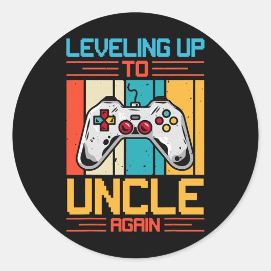 Tot oom weer gamer gepromoveerd naar oom weer ronde sticker (Voorkant)