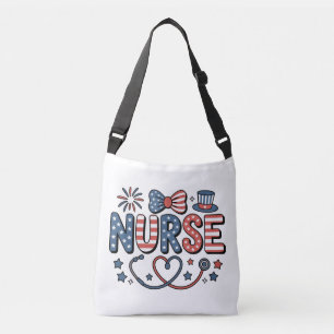 Tot  Patriottische 4 juli-verpleegster cadeau Crossbody Tas