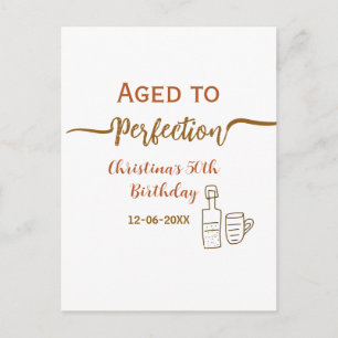 tot perfection gerijpte 50e verjaardag naam bruine briefkaart
