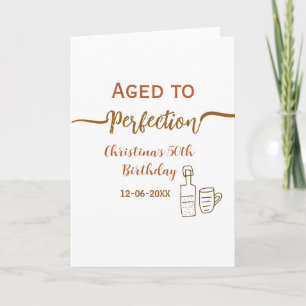 tot perfection gerijpte 50e verjaardag naam bruine kaart