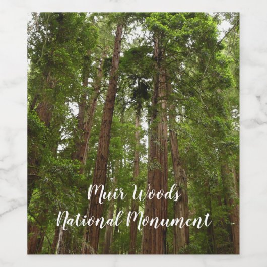 Tot Redwoods in Muir Bossen National Monument Wijn Etiket (Enkel label)