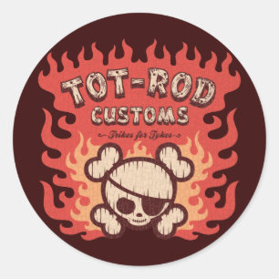 Tot Rod Customs Ronde Sticker