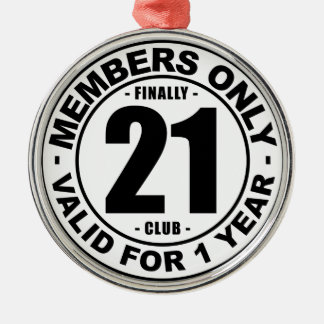 Tot slot 21 club metalen ornament