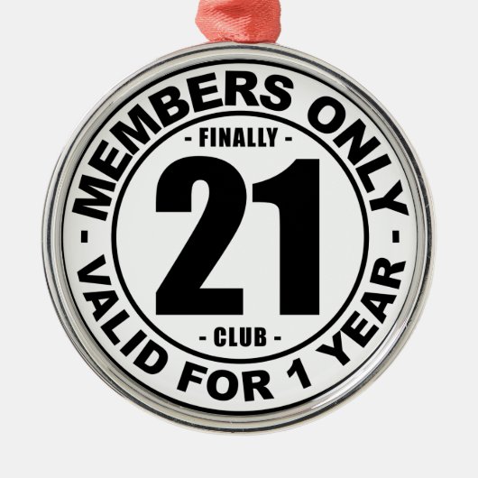 Tot slot 21 club metalen ornament (Voorkant)
