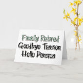 Tot slot: afscheid spanning, Hallo pensioen Kaart (Gele Bloem)