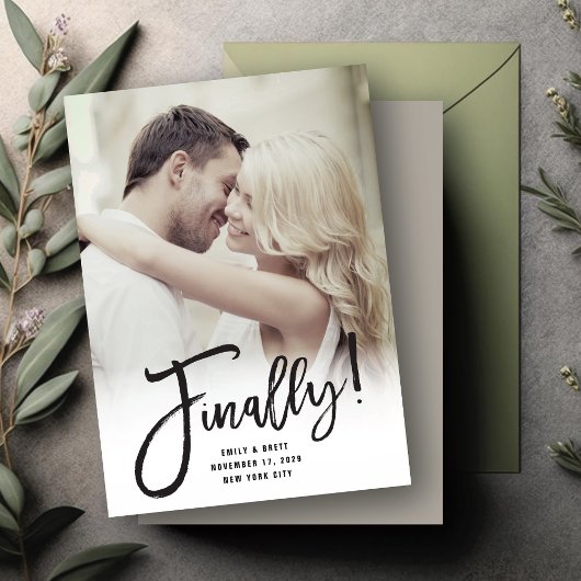 Tot slot Calligrafiespenseel Moderne Foto Chic Save The Date