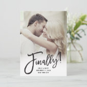 Tot slot Calligrafiespenseel Moderne Foto Chic Save The Date (Staand voorkant)