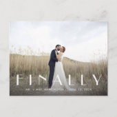 Tot slot de heer + Mevrouw Wedding Announcement Aankondigingskaart (Voorkant)