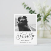 Tot slot de Minimale Foto van het Weddenschap spar Aankondigingskaart (Staand voorkant)