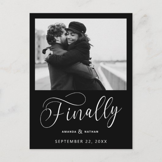 Tot slot de Minimale Foto van het Weddenschap spar Aankondigingskaart (Voorkant)