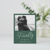 Tot slot de Minimale Foto van het Weddenschap spar Aankondigingskaart (Staand voorkant)