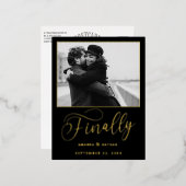 Tot slot de Minimale Foto van het Weddenschap spar Folie Uitnodiging Briefkaart (Voorkant / Achterkant)