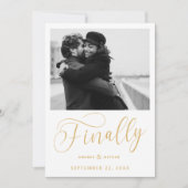 Tot slot de Minimale Foto van het Weddenschap spar Save The Date (Voorkant)