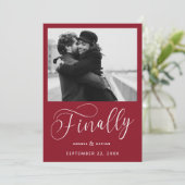 Tot slot de Minimale Foto van het Weddenschap spar Save The Date (Staand voorkant)