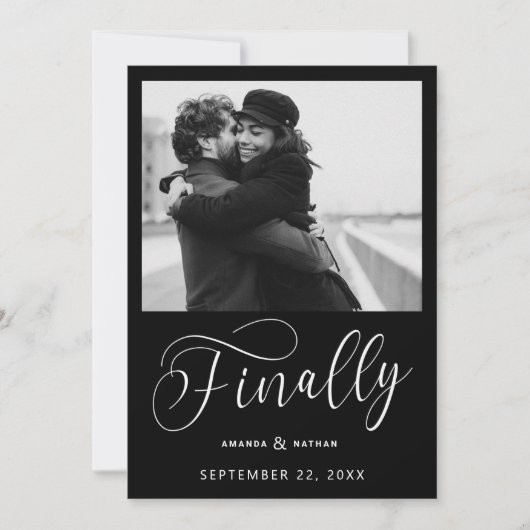 Tot slot de Minimale Foto van het Weddenschap spar Save The Date (Voorkant)