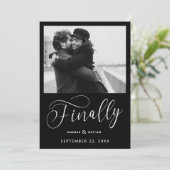 Tot slot de Minimale Foto van het Weddenschap spar Save The Date (Staand voorkant)