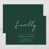 Tot slot de moderne minimalistische Emerald sparen Save The Date (Voorkant / Achterkant)