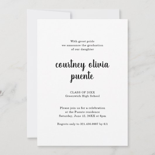 Tot slot dik zwart Script-fotograafpartij Kaart (Achterkant)