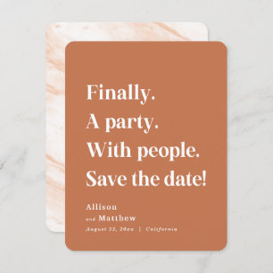 Tot slot een partij Eenvoudige Terracotta Minimali Save The Date