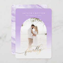 Tot slot foto van Gold Script Lavender Archway Save The Date