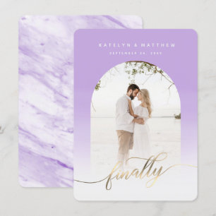 Tot slot foto van Gold Script Lavender Archway Save The Date