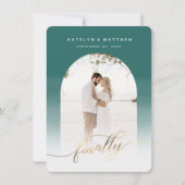 Tot slot Gold Script Emerald Armed-foto Save The Date (Voorkant)